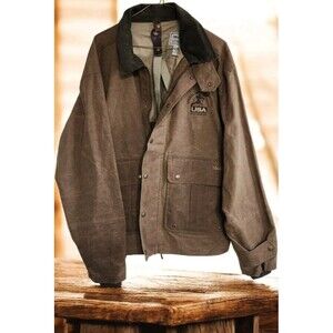 McAlister Bomber Style Waxed Canvas Jacket Large Hunting & Workwear Jacket
